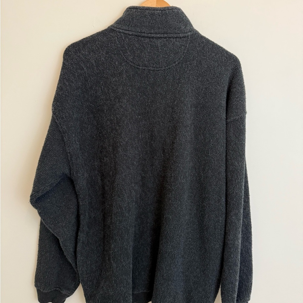 Vintage 90s Big Dogs Gray 1/4 Quarter Zip Mens L - Picture 5 of 10